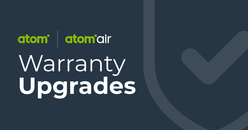 Atom and Atom Air Warranty Upgrades Banner