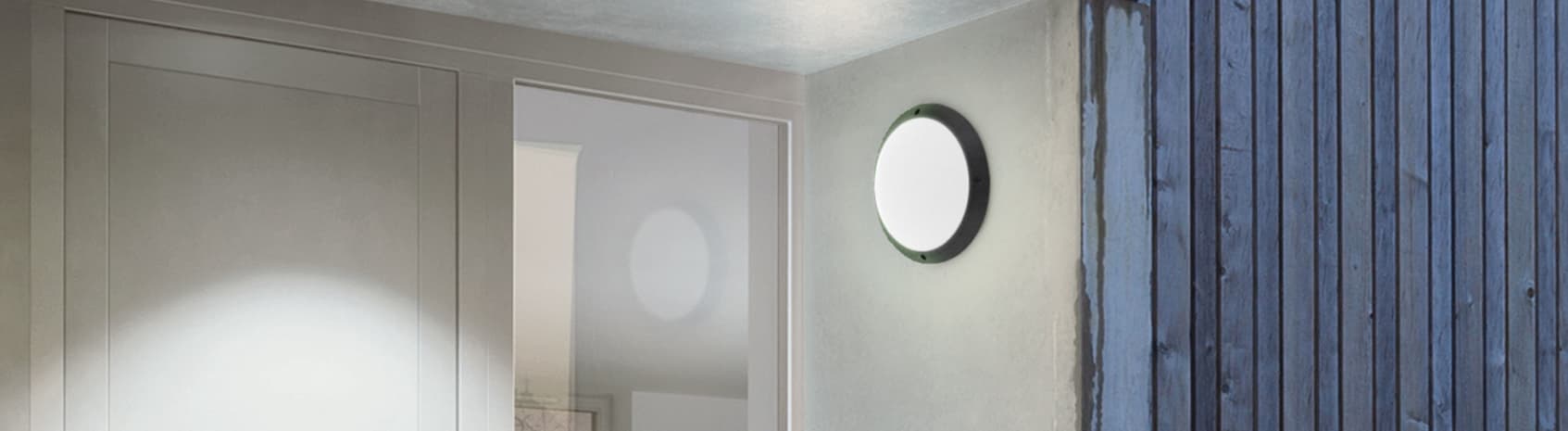 Bunker light on exterior wall