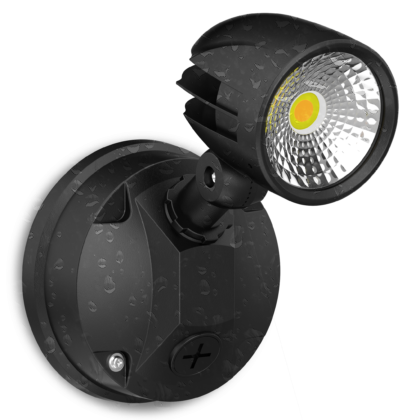 Condor single spotlight covered in water droplets
