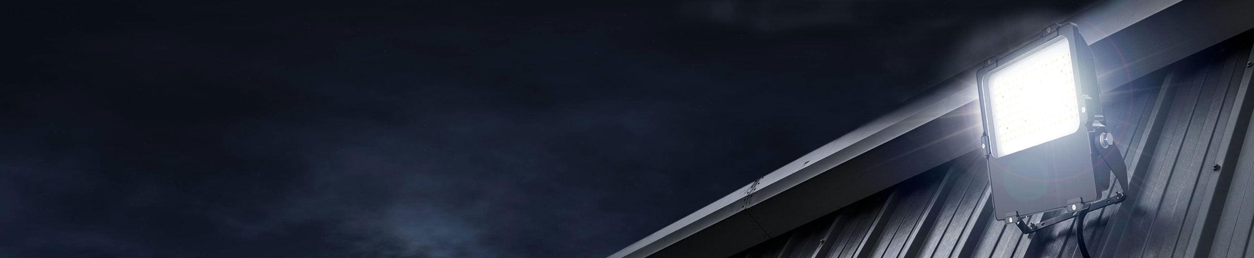 Night sky with floodlight