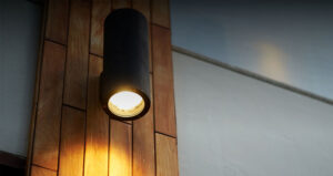 Outdoor up/down light with warm LED light