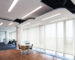 Office breakout area with LED panels