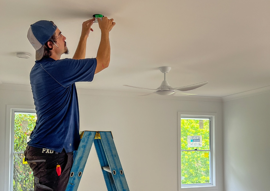 Sparky Installing Downlight Sparky installing downlight